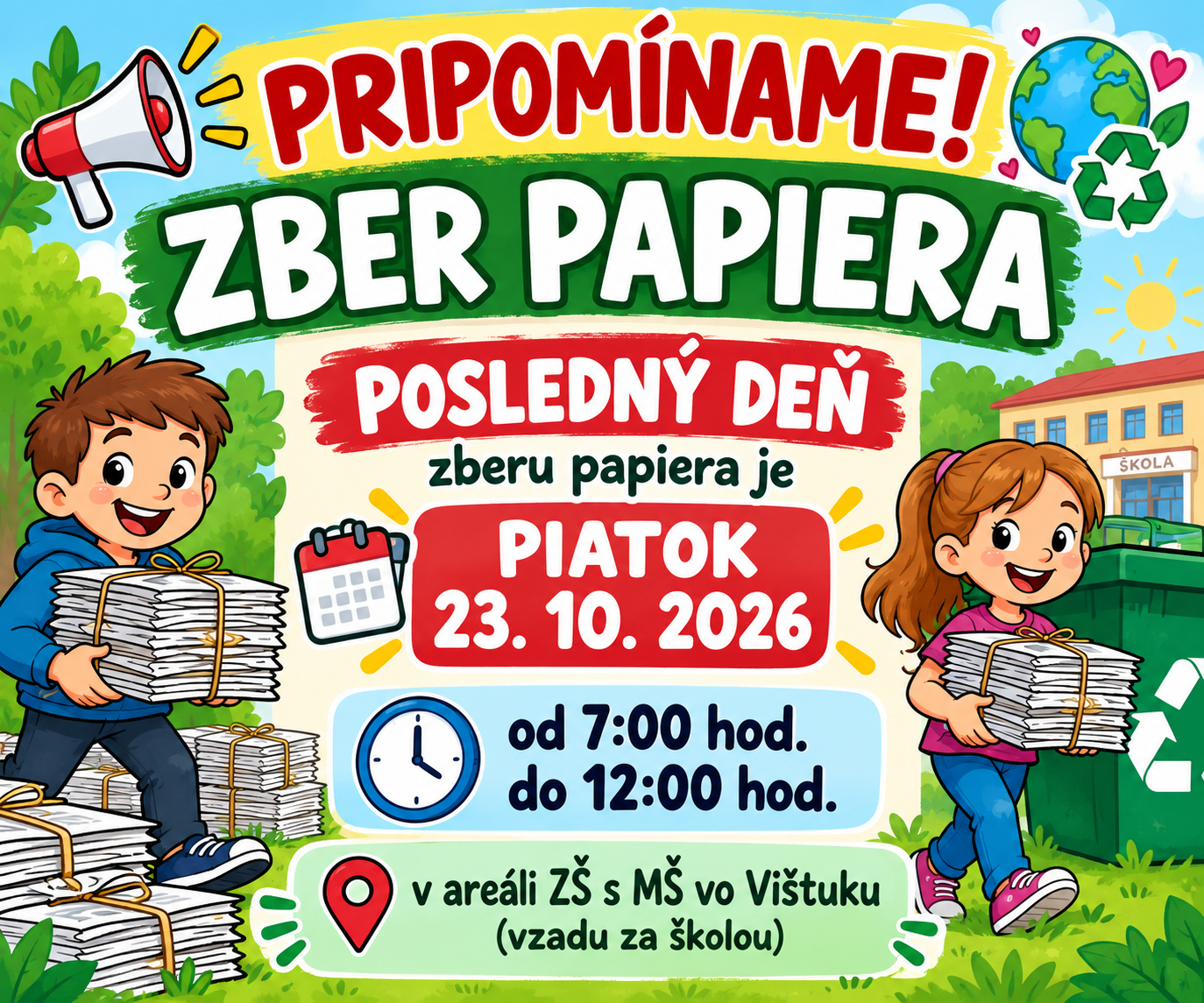 Zber papiera - končí už zajtra!!! - Zobraziť obrázok 1