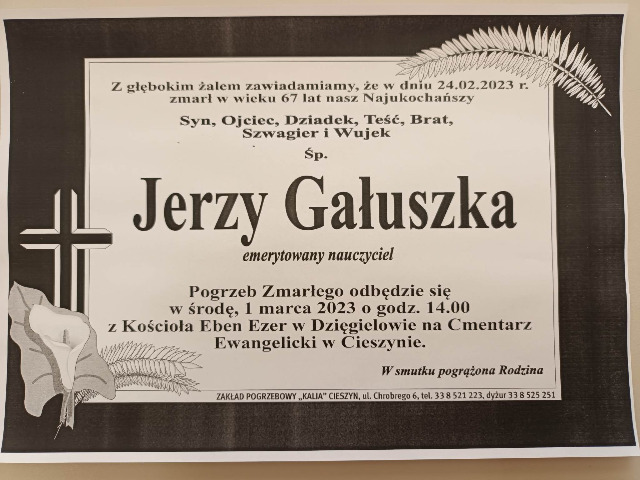 Zmarł Jerzy Gałuszka - wieloletni dyrektor naszej szkoły. - Obrazek 1