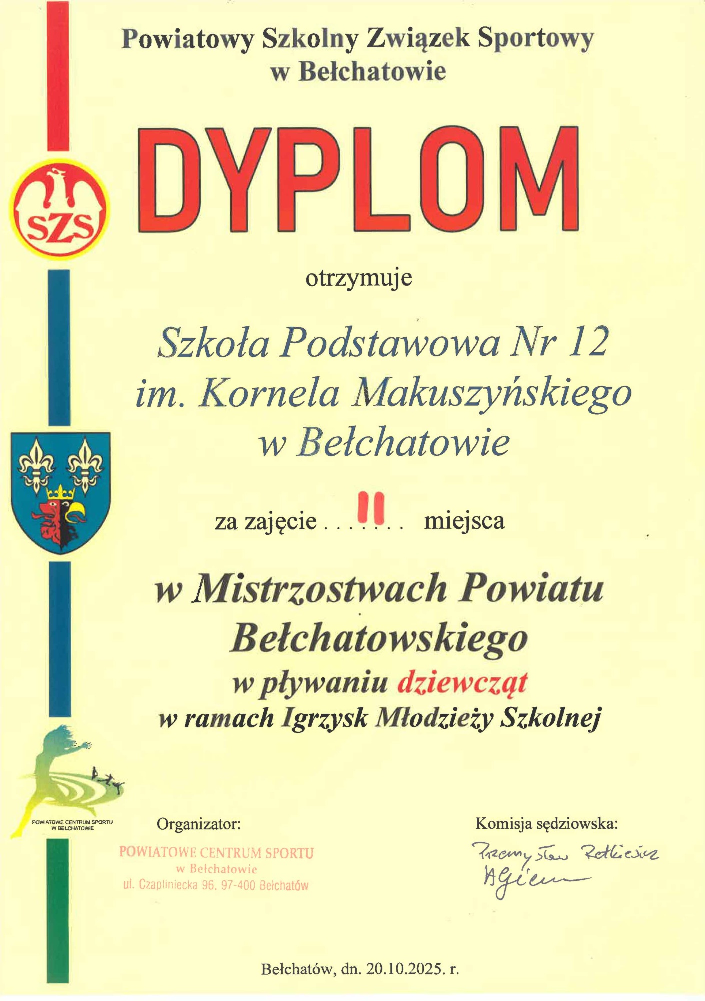 Mistrzostwa Powiatu Bełchatowskiego w pływaniu dziewcząt w ramach Igrzysk Młodzieży Szkolnej - Obrazek 1