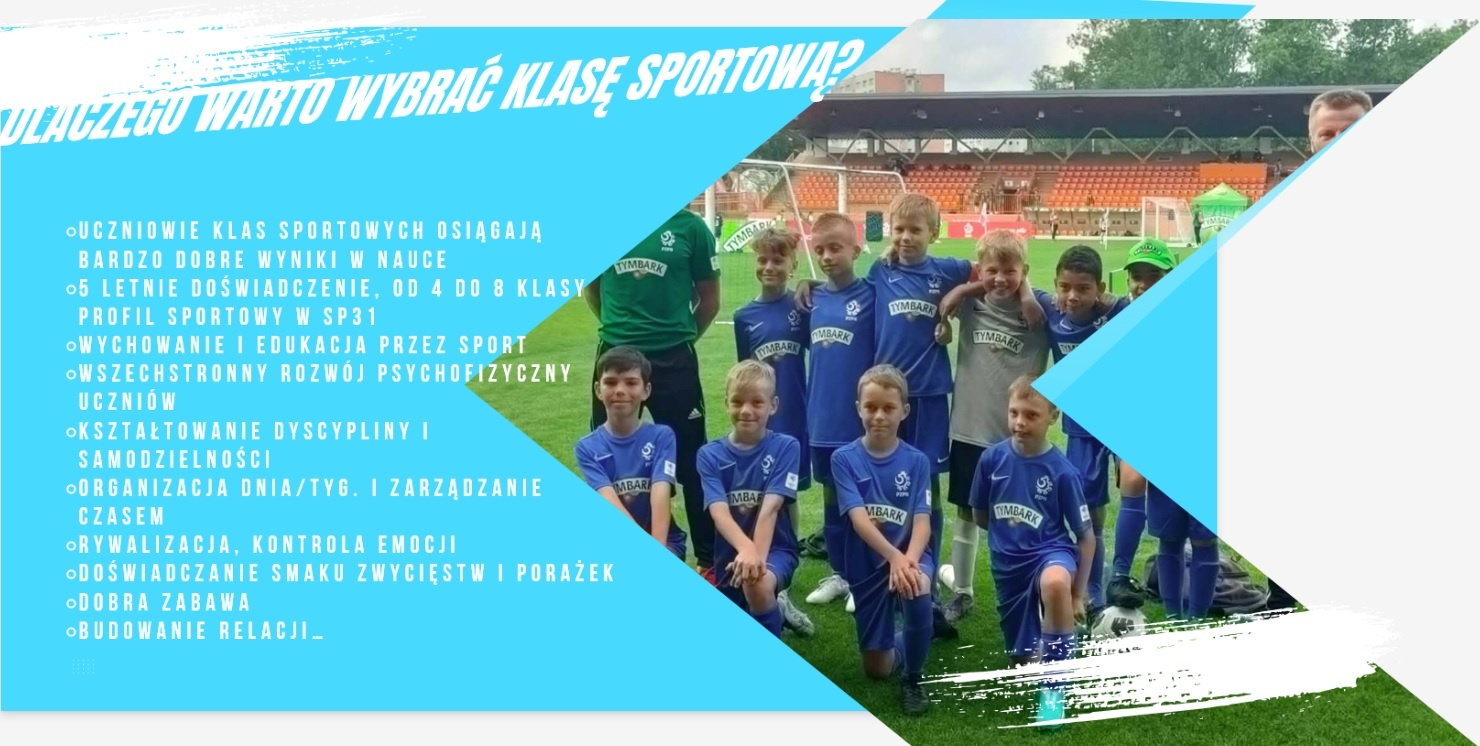 Plakat pt. "Projekt klas sportowych".