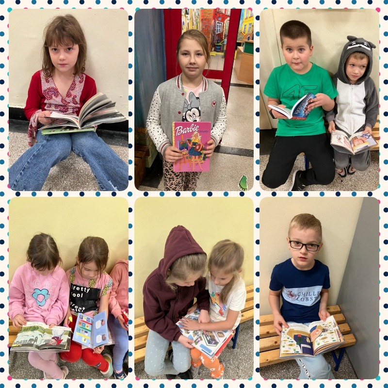 Uczniowie czytający książki podczas Przerwy na Czytanie.