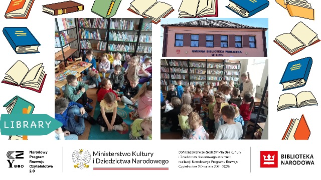 wyjazd do Gminnej Biblioteki w Lipiu związany są z realizacją Narodowego Programu Rozwoju Czytelnictwa 