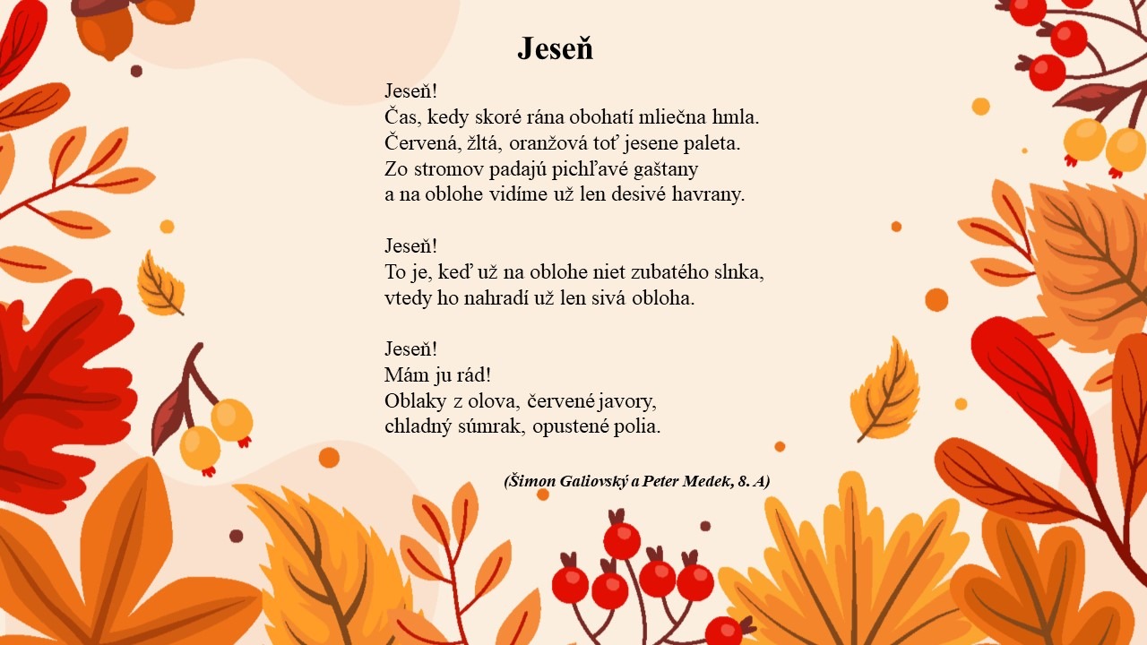 Jesenné básnenie na slovenčine - Obrázok 6