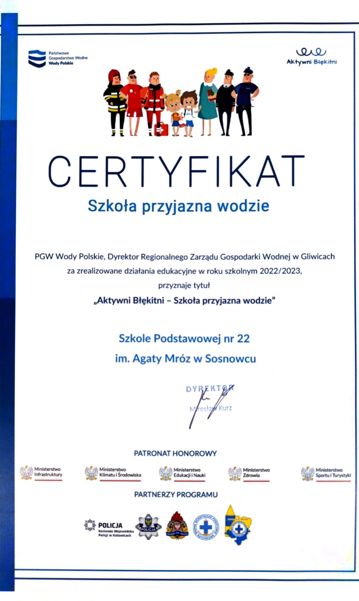 Certyfikat - Aktywni Błękitni-P.M.Lorens-2023 - Obrazek 1