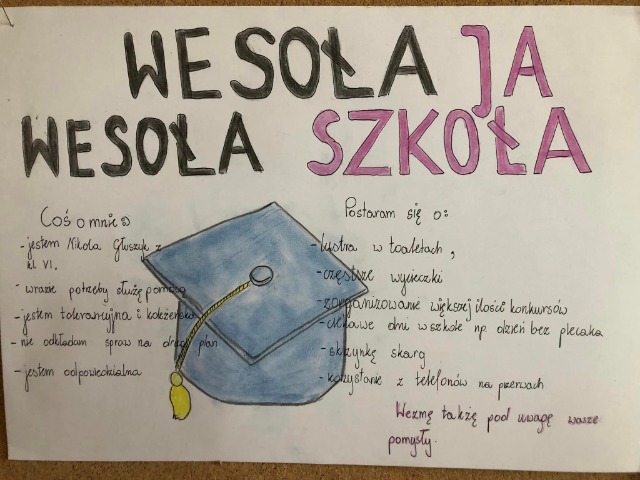plakat wyborczy kandaydatki na przewodniczącą SU: Nikola