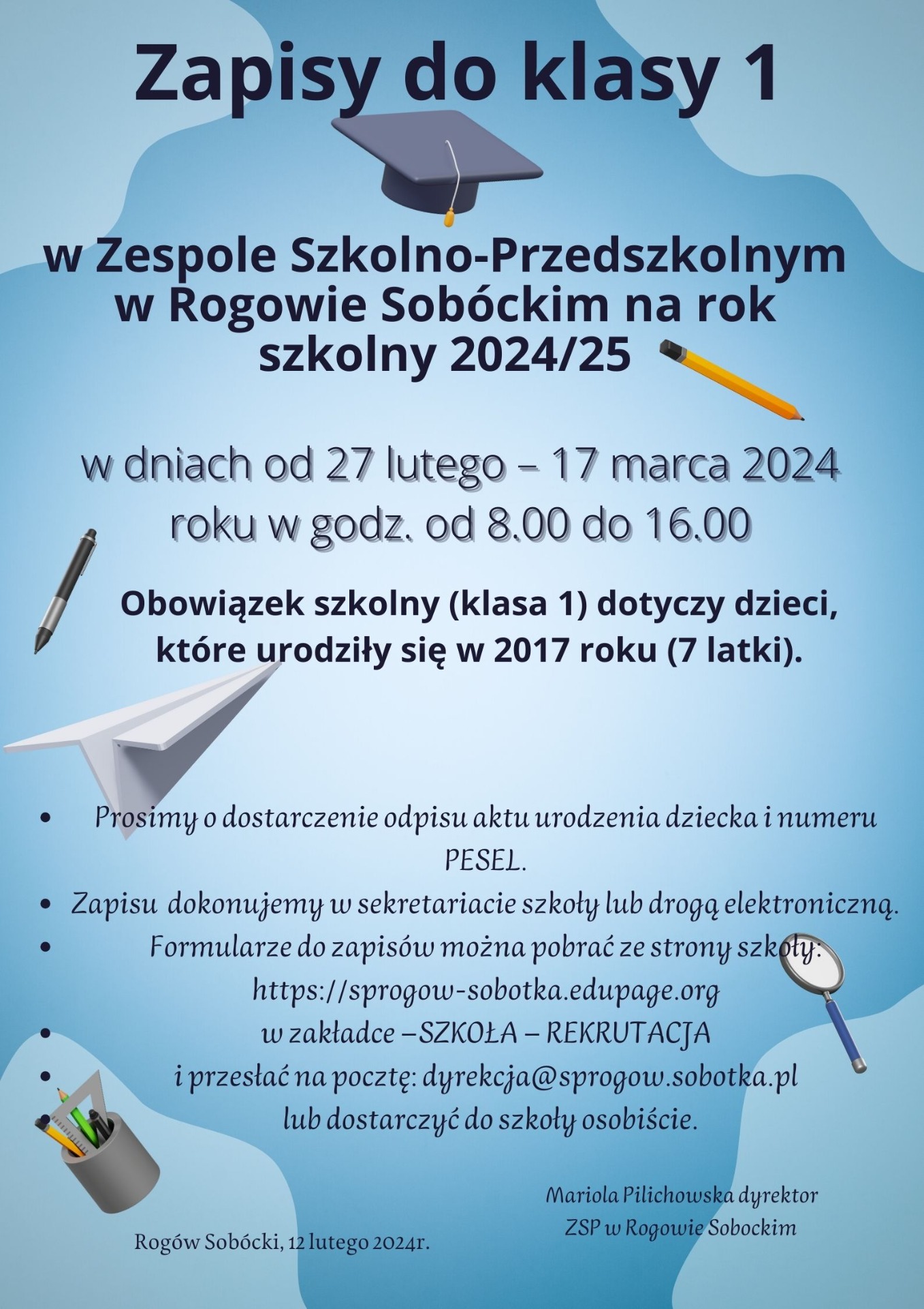 Rekrutacja do przedszkola oraz klasy 1 na rok szkolny 2024/25 - Obrazek 2