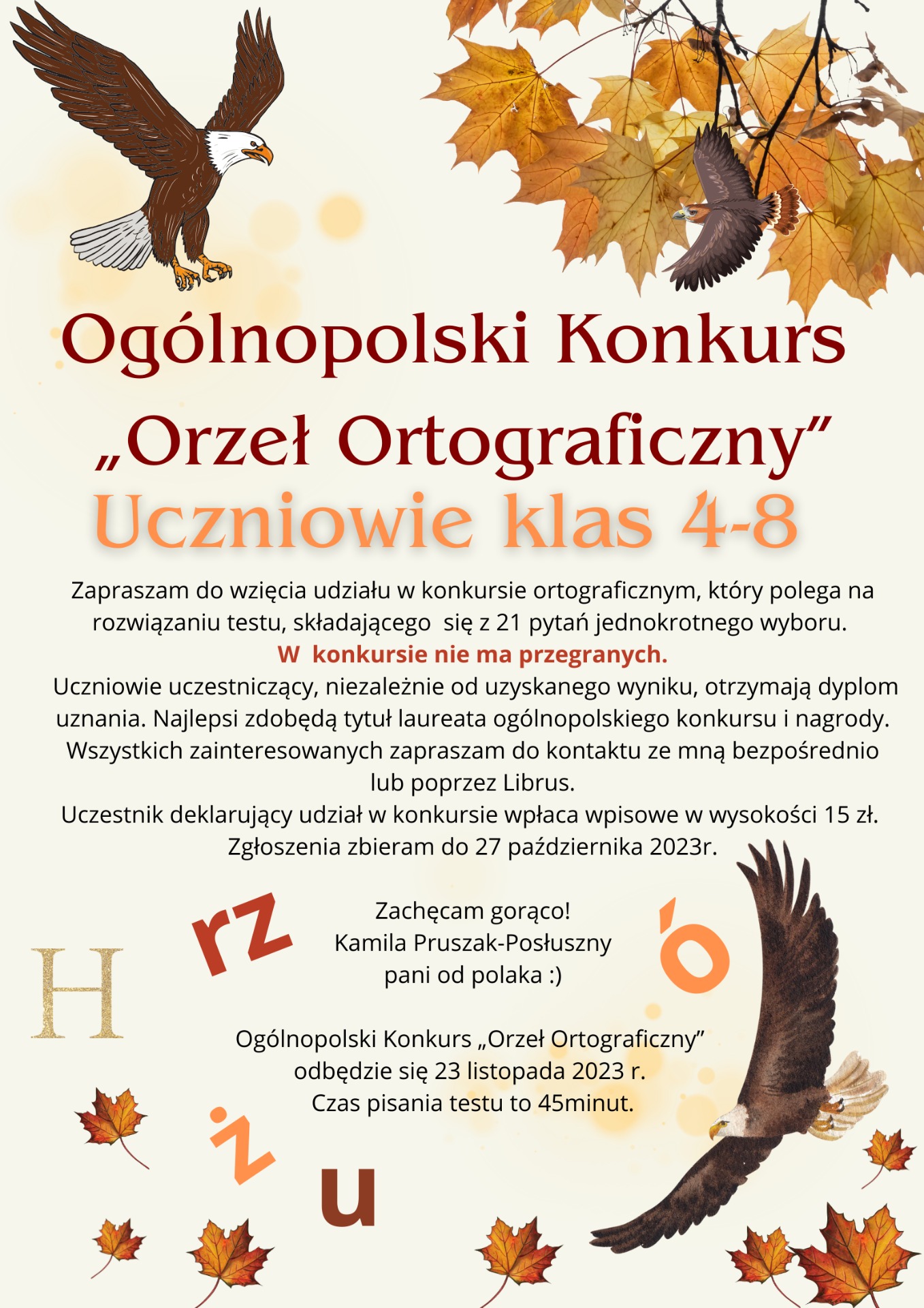 Ogólnopolski Konkurs "Orzeł ortograficzny" - Obrazek 1